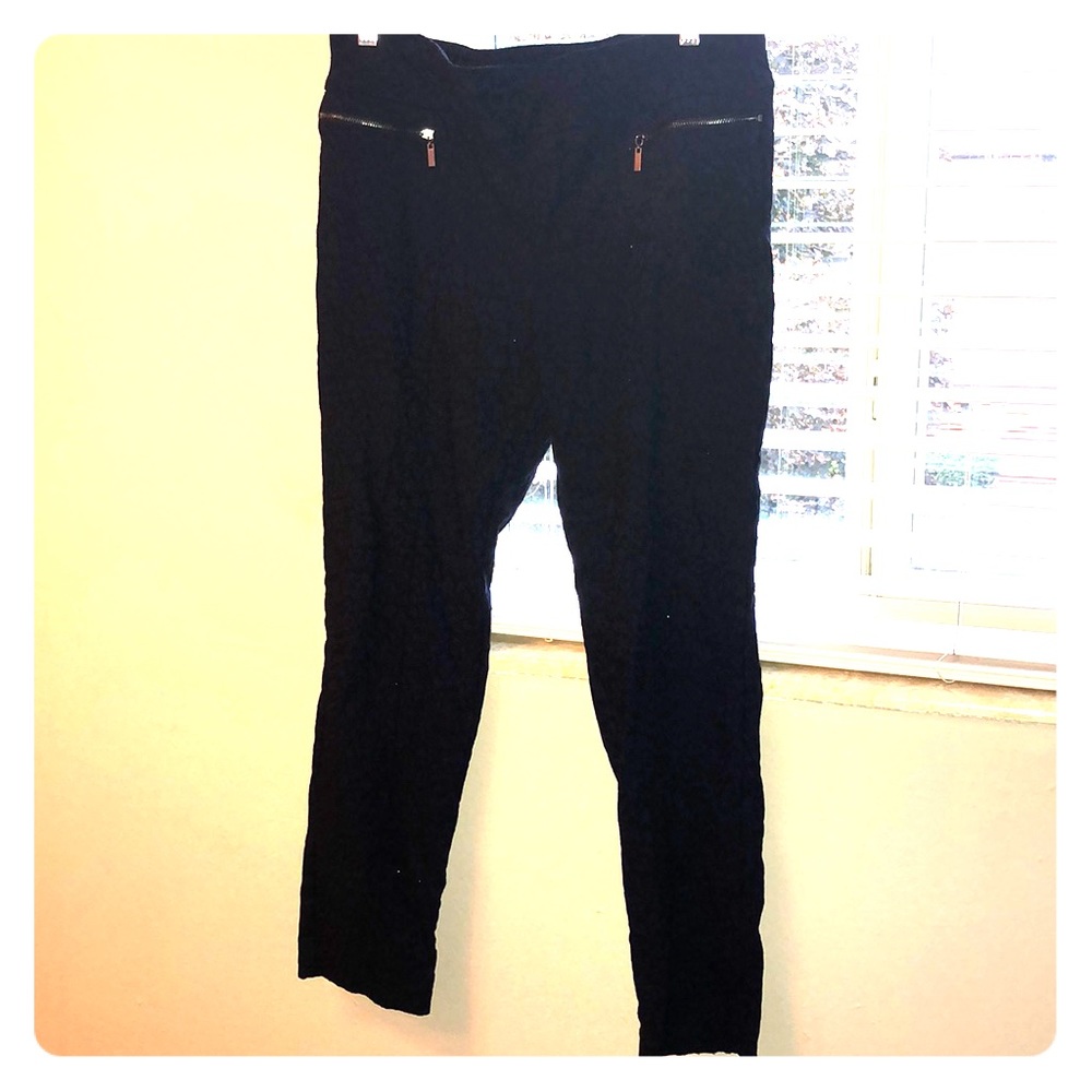 Navy Blue & Black pattered pants